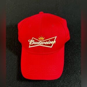 Budweiser Beer Logo Red Snapback Hat Baseball Cap Cotton Adjustable Never Worn